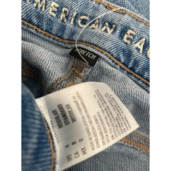 American Eagle Mom Jean Women Size 8 Regular Stretch Tapered Straight - Picture 6 of 8